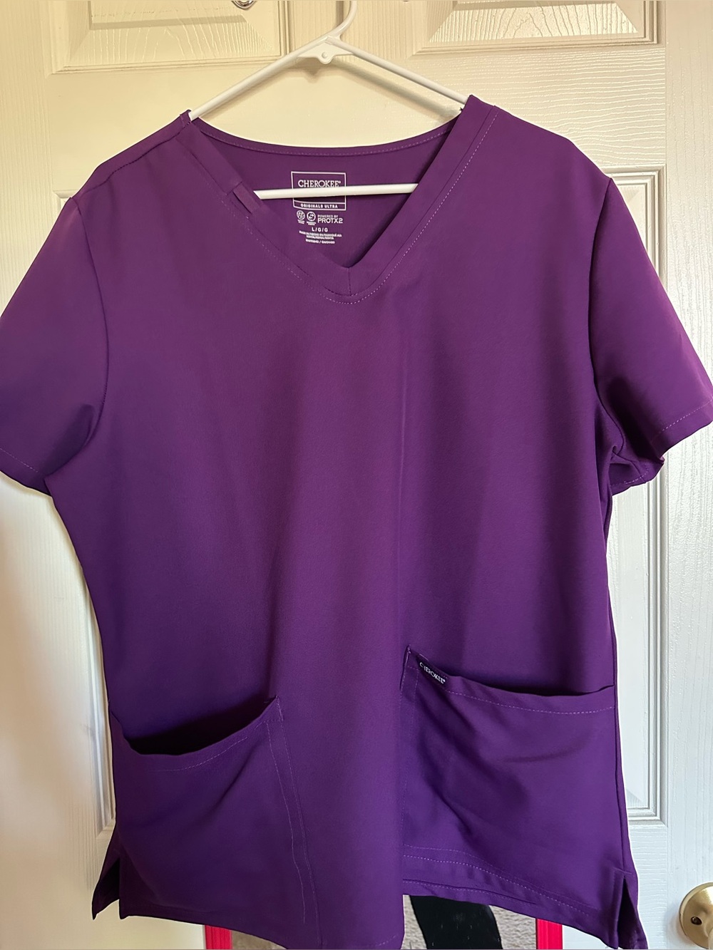Cherokee Purple V-Neck Short Sleeve Scrub Top